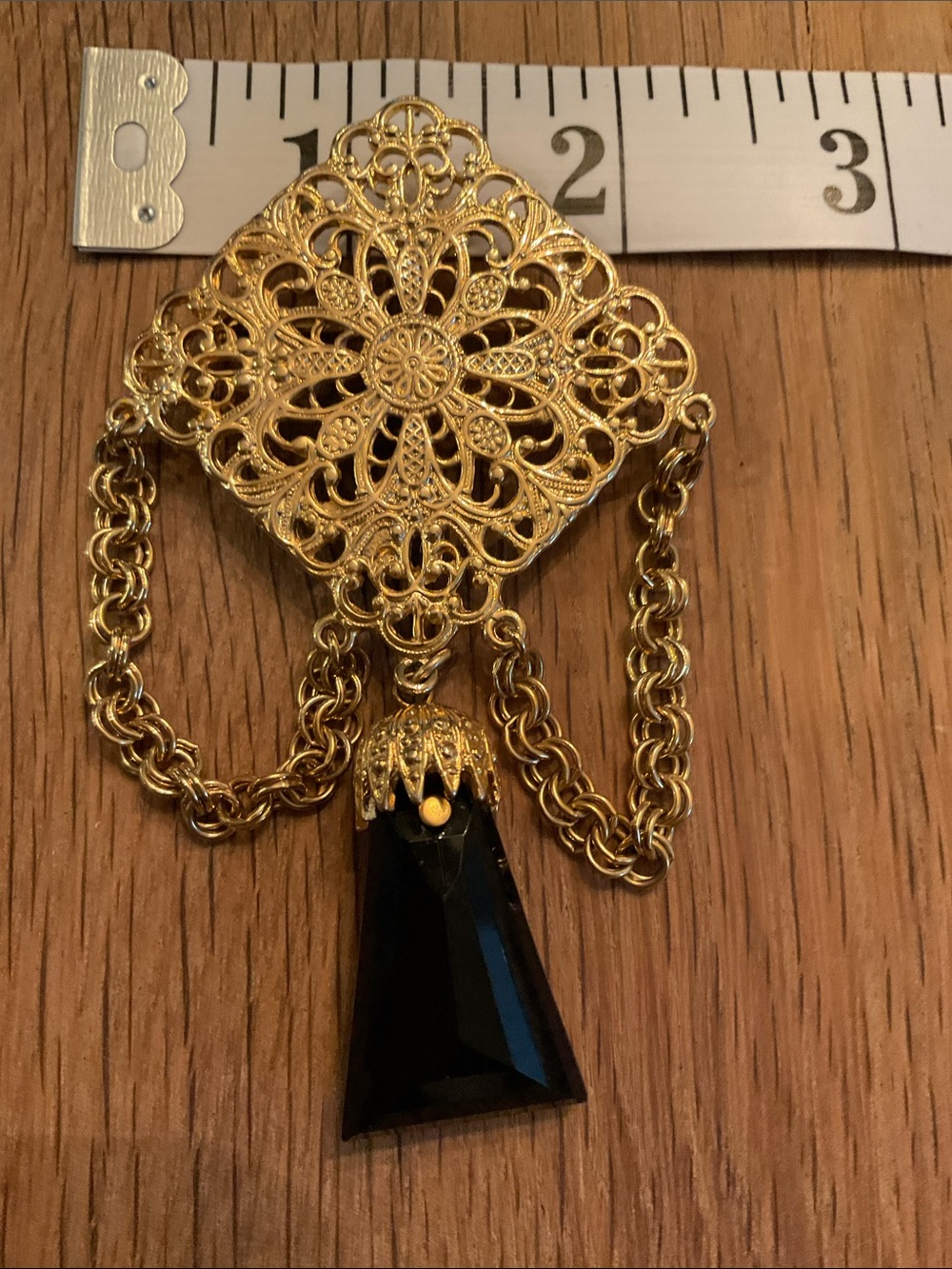 Victorian Revival Style Filigree Swag Brooch - Picture 5 of 5